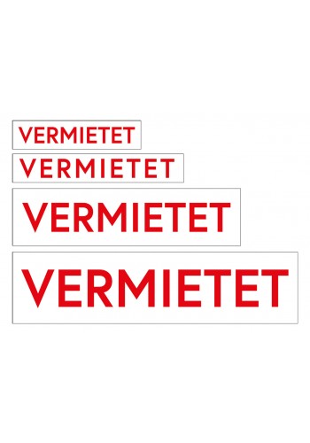 Aufkleber Weiß-Rot VERMIETET