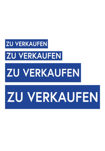 Aufkleber Blau-Weiß ZU VERKAUFEN