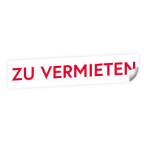 Aufkleber ZU VERMIETEN Weiss-rot - Thumbnail