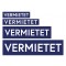 Aufkleber Blau-Weiß VERMIETET
